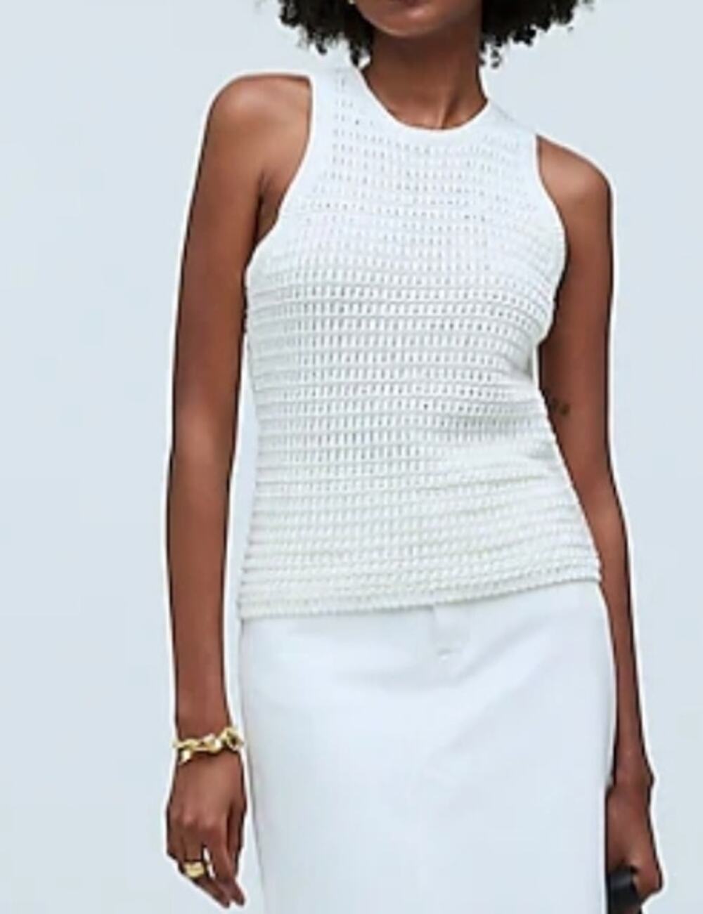 Madewell Crochet-Knit Crewneck Sweater Tank Size XS NWT